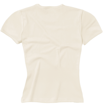 Garment Dye Cap Sleeve Baby Rib T-Shirt | Creme
