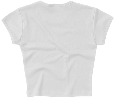 Cap Sleeve Baby Rib Crop Top | White